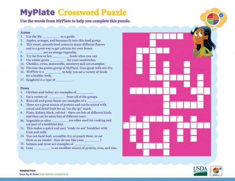 crossword puzzle myplate kids cover
