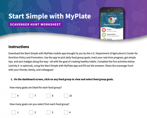 start simple with myplate scavenger hunt