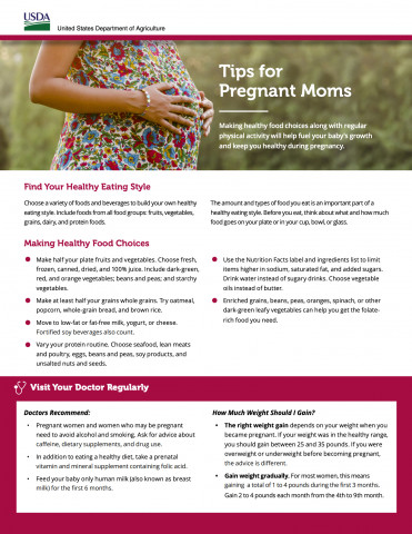 MyPlate for Expecting Moms Poster, Pregnancy Nutrition