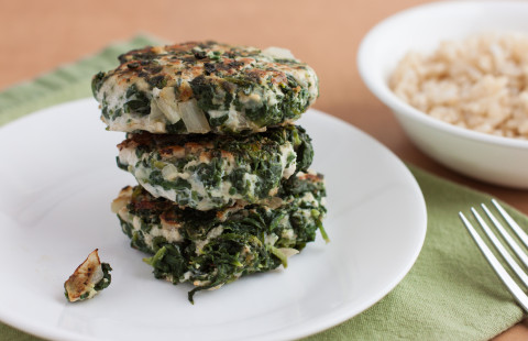 Spinach and Meat Cakes on a plate