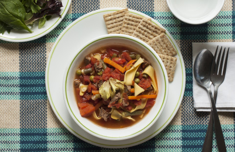 Hearty Vegetable Beef Soup in a bowl