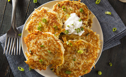 Oven-Baked Potato Pancakes on a plate