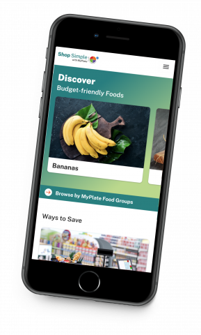 Phone showing myplate content