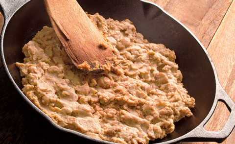 Refried Beans in a pan