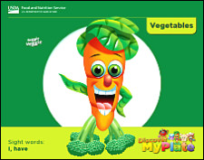 front cover of a book about vegetables showing a character made of vegetables