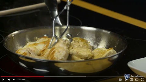 screen capture from Herb Sauced Chicken video