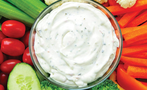 Low Fat Ranch Dip in a bowl
