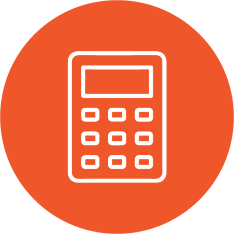Calculator on orange background