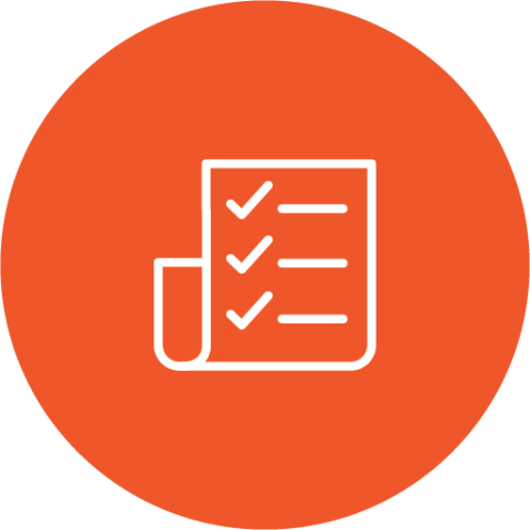 Checklist on orange background