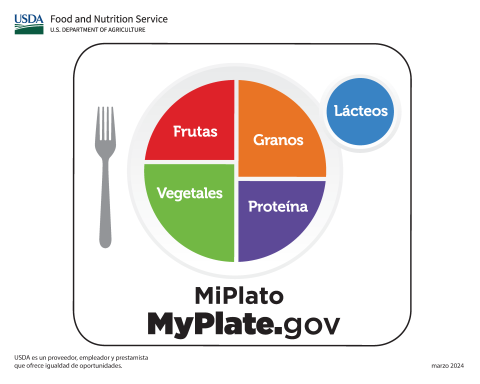 small image of the MyPlate Poster in Spanish - White 20 inch by 16 inch