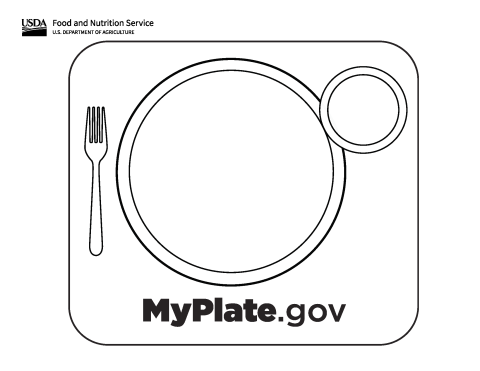 image of MyPlate Coloring Sheet Blank