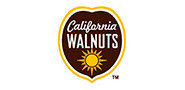 text logo for the california walnut board which sits inside a cartoon of a walnut