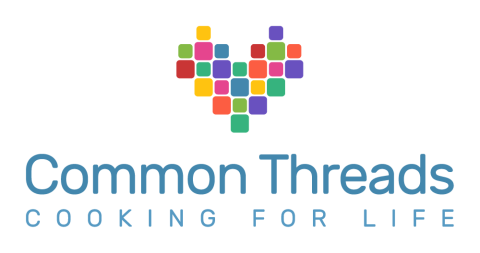 text logo for the Common Threads which also contains a cartoon of a heart