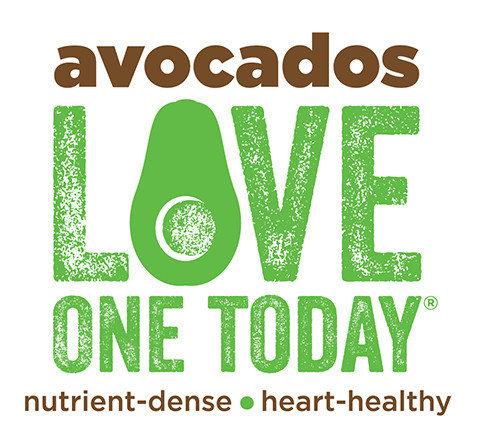 text logo for the Hass Avocado Board which also contains a cartoon image of an avocado cut in half
