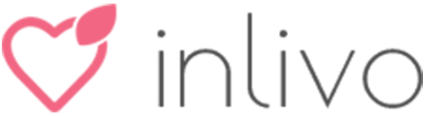 text logo for the Inlivo Company which also contains a line drawing of a heart