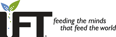 text logo for the Institute of Food Technologists which also contains a line drawing of a test tube