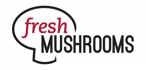 text logo for The Mushroom Council which also contains a line drawing of a mushroom