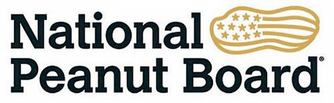 text logo for the National Peanut Board which also contains a line drawing of a peanut