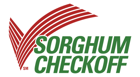 text logo for the United Sorghum Checkoff Program which also contains a large checkmark