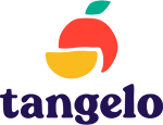 text logo for the Tangelo Company which also has a cartoon drawing of fruit