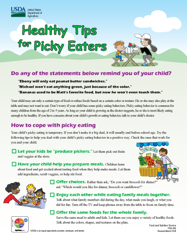image of the healthy tips for picky eaters publication