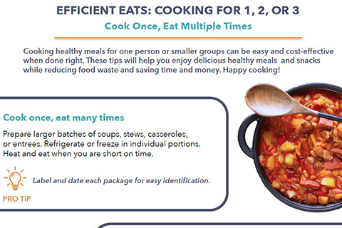 MyPlate Partner Resource: Efficient Eats Cook Once Eat Multiple Times