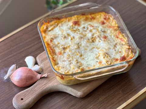 image of Butternut Squash Pasta Bake on a dish