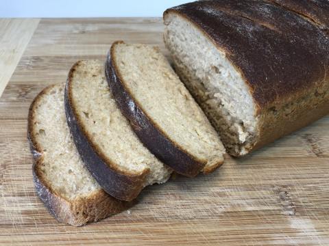 Image of Bread in a Bag recipe on a wooden cutting board.