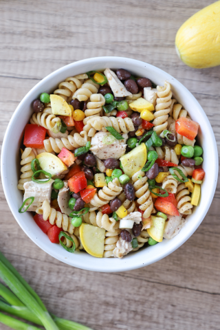 Image of Chicken Pasta Salad Recipe in a bowl