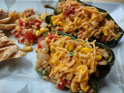 Image of Corn and Pepper Cups recipe on a plate