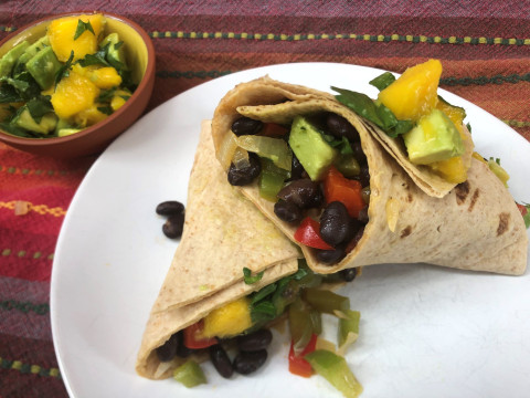 Image of Veggie Bean Wrap Recipe on a plate