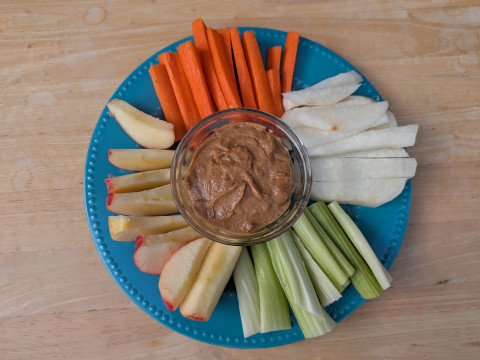 Image of Sweet and Savory Peanut Butter Dip recipe on a plate