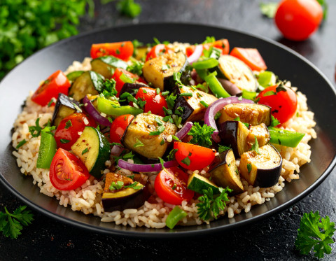 Image of Eggplant Stir-Fry recipe on a plate