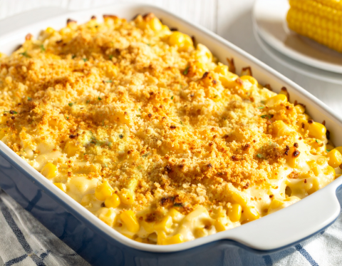 Image of Corn Casserole Recipe in a casserole dish