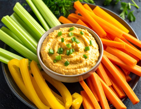 Image of Curry Vegetable Dip Recipe on a plate 