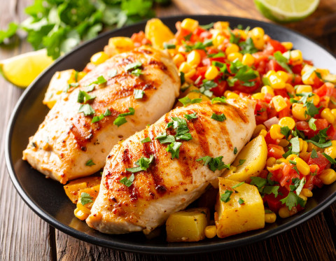 Image of One Pan Potatoes and Chicken recipe on a plate