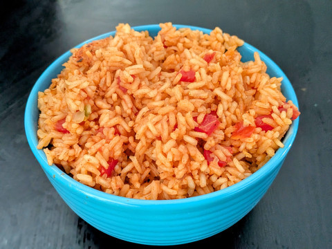 Image of Vegetable Rice with Tomatoes recipe in a bowl