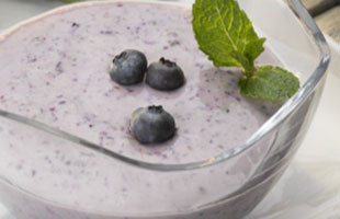bowl of Chilled Blueberry Soup