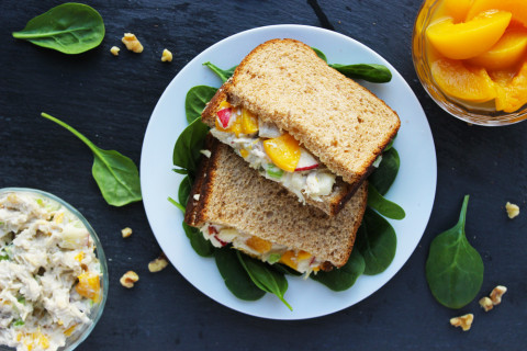 Chicken Salad and Peach Sandwich