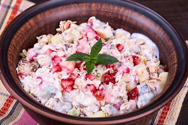 Springtime Cereal in a bowl