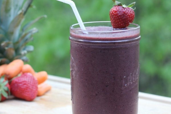Image of Red Monster Smoothie Recipe in a glass