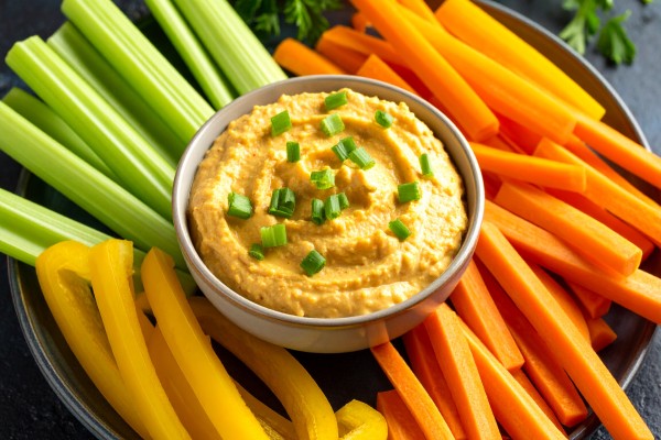 Image of Curry Vegetable Dip Recipe on a plate