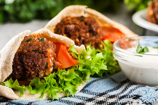 image of Falafel with Yogurt Sandwich