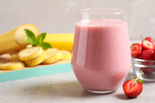 glass of Fruit and Yogurt Breakfast Shake