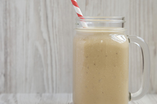 Peanut Butter Banana Breakfast Shake in a glass