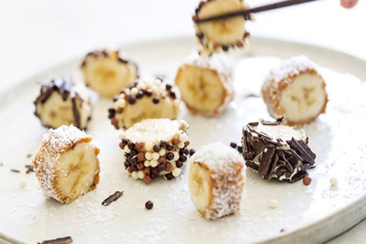 Peanut Butter Bananas on a plate