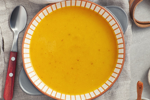 Pumpkin and Bean Soup in a bowl