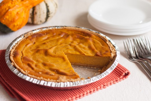 Pumpkin Cheese Pie in a pie dish