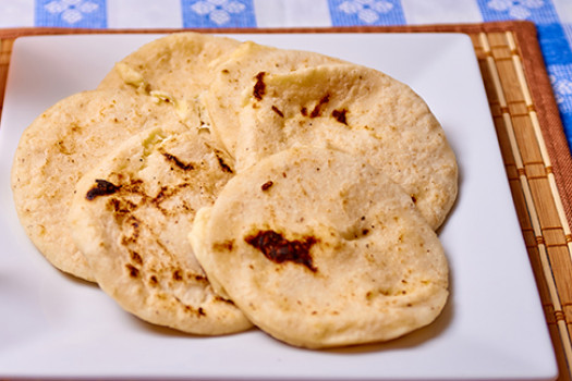 Pupusas Revueltas on a plate