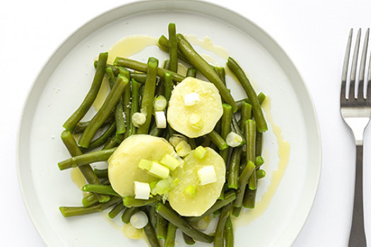 Green Beans and New Potatoes on a plate